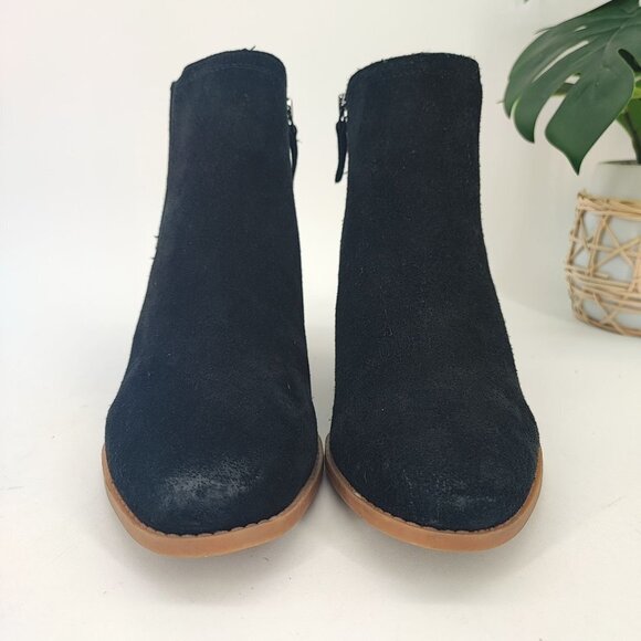 Franco Sarto Women's Wayra Black Leather Ankle Wedge Boots Size 10 - Picture 2 of 8